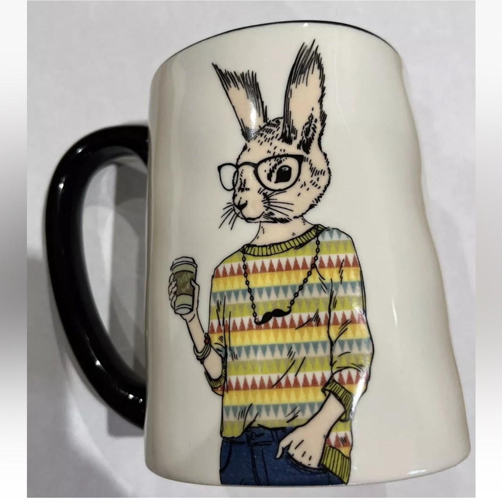 Rabbit Coffee Cup Signature Housewares Oversized Mug Rabbit Sweater Stoneware